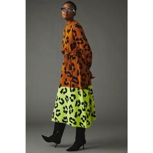 NWT Anthropologie Farm Rio Leopard Sweater Dress